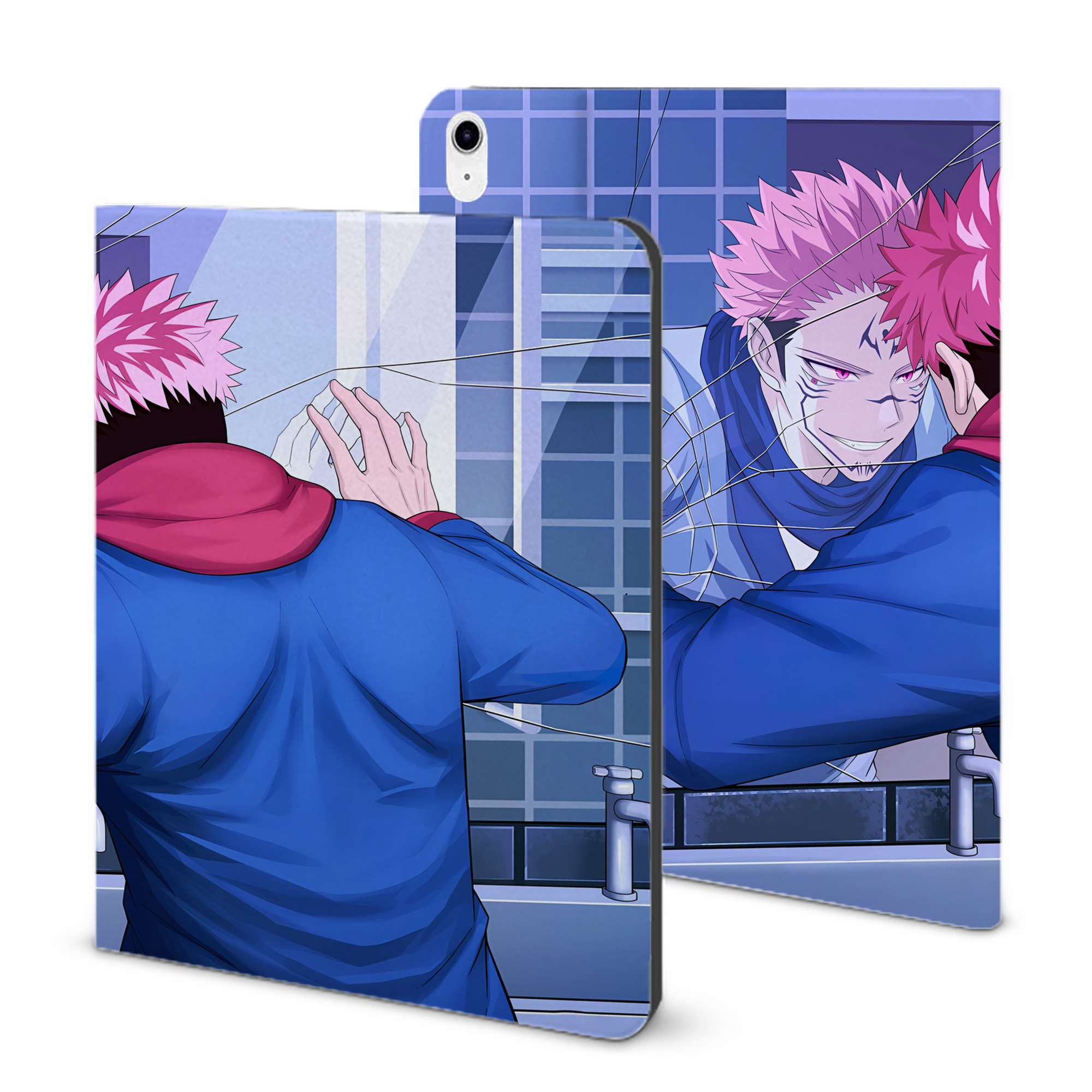 （画像用） 呪術廻戦 Jujutsu Kaisen IPad ケース ブック型 PUレザー TPU 耐衝撃 軽量 薄型 ペン収納なし 全面保護 IPad 各モデル対応